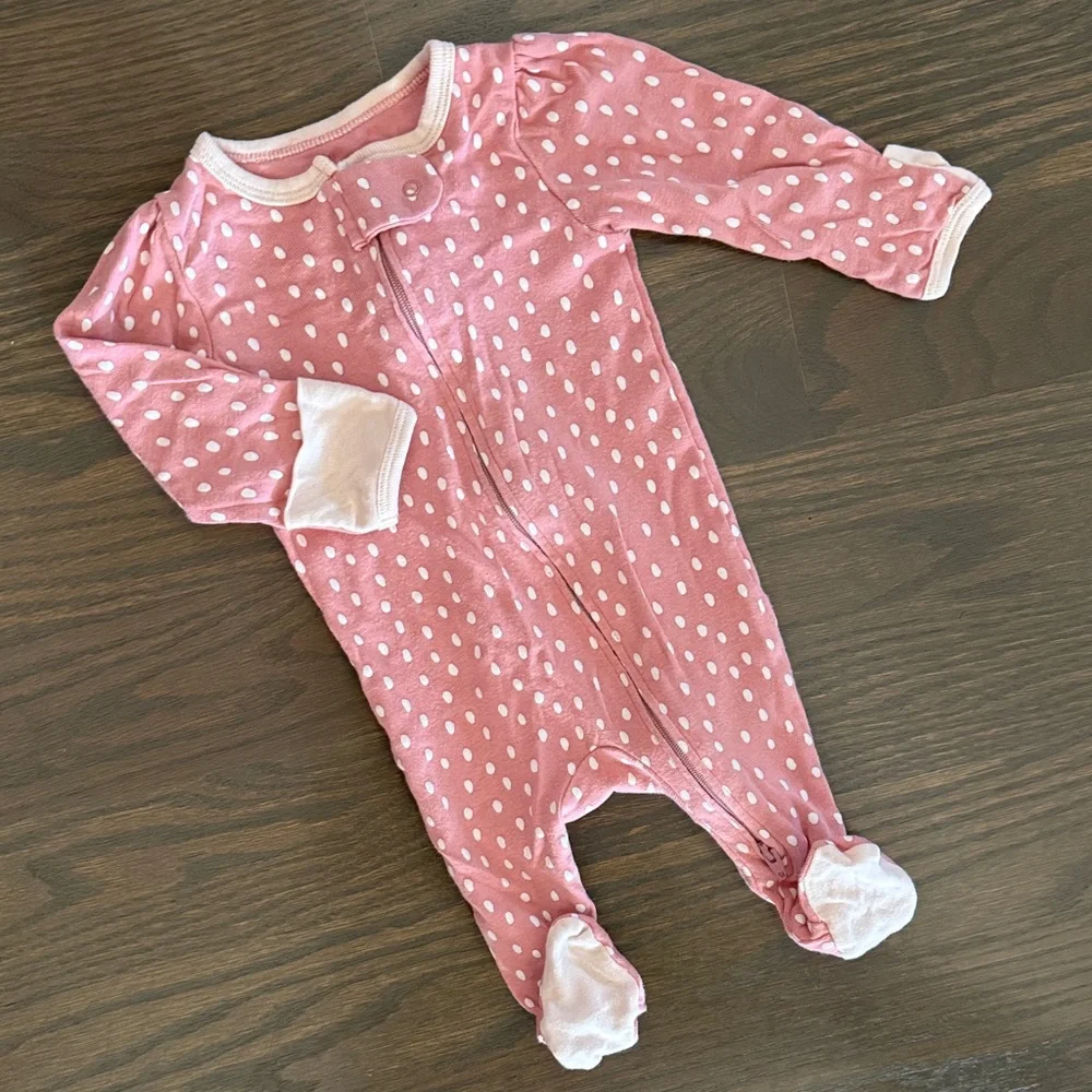 Cloud Island 3-Pack Baby Footie Sleepers 0-3M Pink Floral Animal Cotton